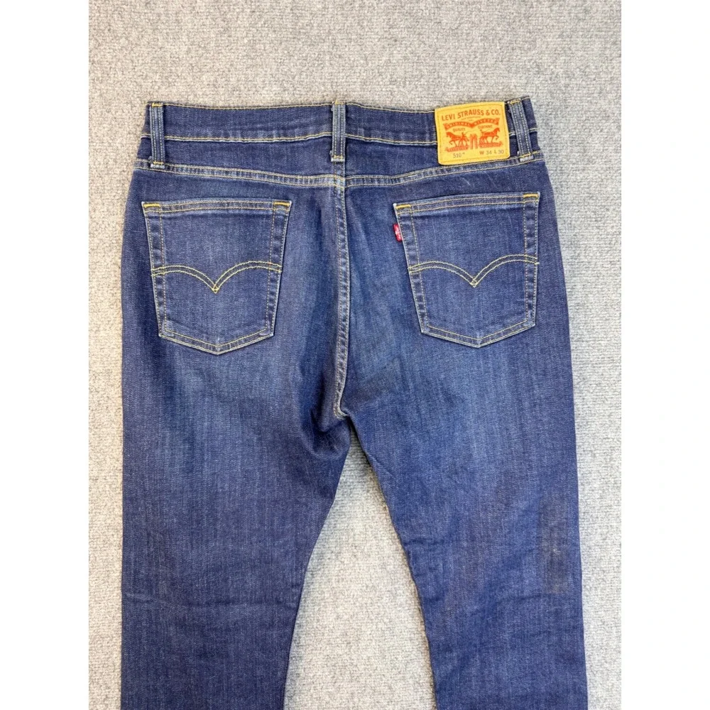Levi's 510 Skinny Fit Jeans Mens 34x30 Dark Wash Blue Denim Streetwear 05510-065